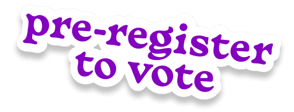 Pre-register to vote sticker